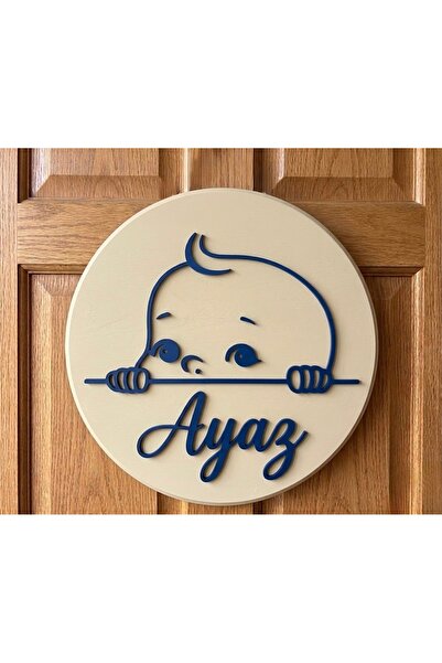 Runc Design Kişiye Özel Ahşap Bebek Kapı Süsü | Yeni Doğan Hastane Odası & Be...