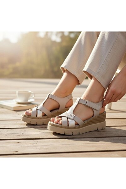 Venüs 26340200 Sandale casual pentru femei, din piele naturală, cu talpă căpt...