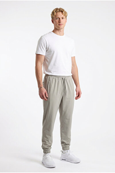 ELAFRO Men's Gray Elastic Leg Parachute Flexible Jogger Pants with Zipper Poc...