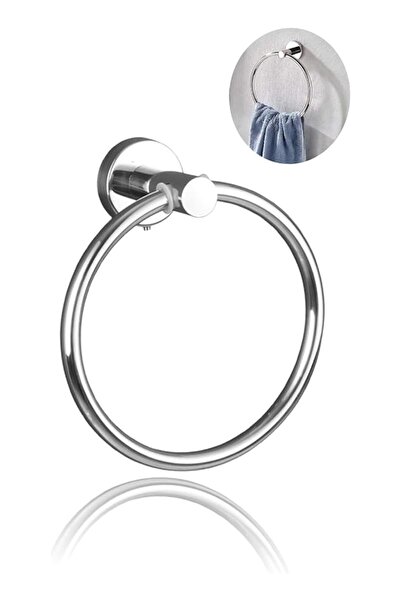 The Bros Modern Round Chrome Plated Stainless Steel Towel Rack, Wall-Mounted ...