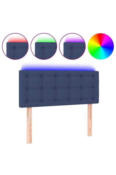 vidaxl LED headboard, blue, 90x5x78/88 cm, textile