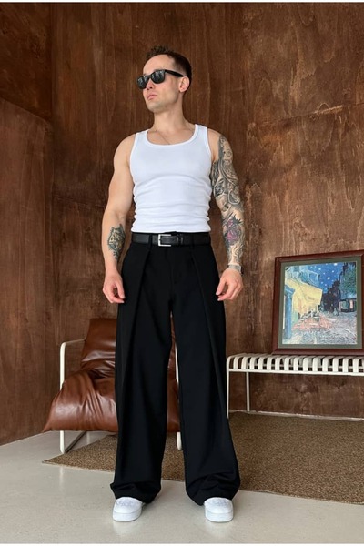 cezstudio Extra Baggy Wide Fit Premium Kumaş Pantolon