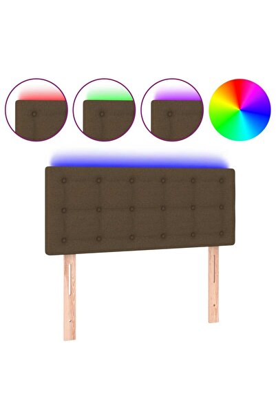 vidaxl LED headboard, dark brown, 80x5x78/88 cm, textile