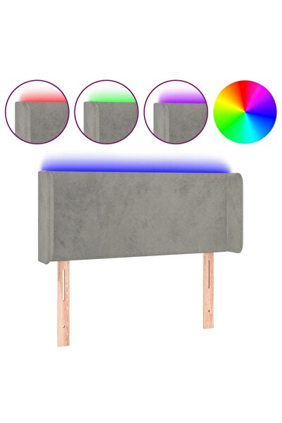 vidaxl LED headboard, light grey, 103x16x78/88 cm, Velvet