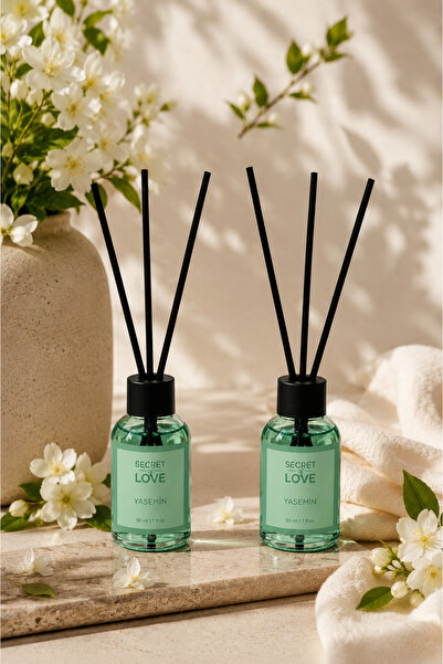 SECRET OF LOVE 2'li Yasemin Bambu Çubuklu Oda Kokusu 50 ML Cam Şişe