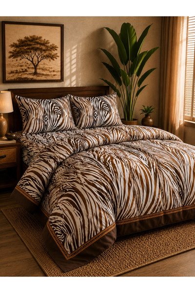 zeetwo 4-Piece Printed Cotton Bedsheet Set – 1 Fitted Sheet, 1 Flat Sheet & 2...