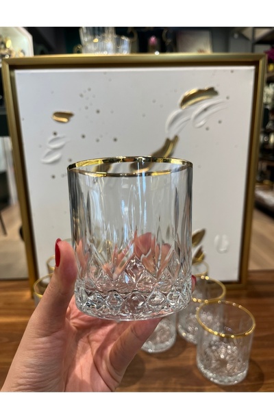 P&ORA PREMIUM KITCHEN PRODUCTS Odin Gilded 6-Piece Water Whiskey Glass Set