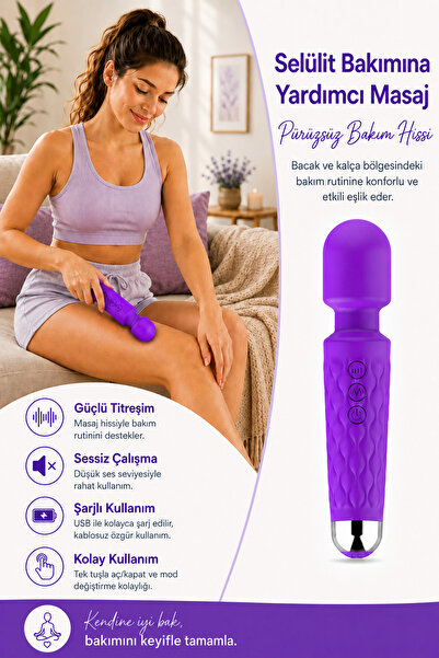 Kokteyl ✅💆‍♀️♥️Medikal 20 Modlu Şarjlı HEDİYELİ🎁 Masaj Aleti Ayak Boyun Omuz Bacak Selülit Bölgesel Titreşimli Silikon Masaj Cihazı