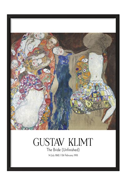 Postifull Gustav Klimt - Mireasa (Neterminat), Tablou înrămat negru, Seria de...