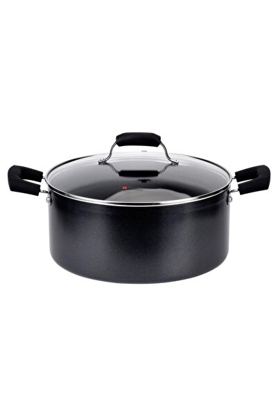 Zokura Primary Aluminum Saucepan with Glass Lid, 28 cm, 7 L