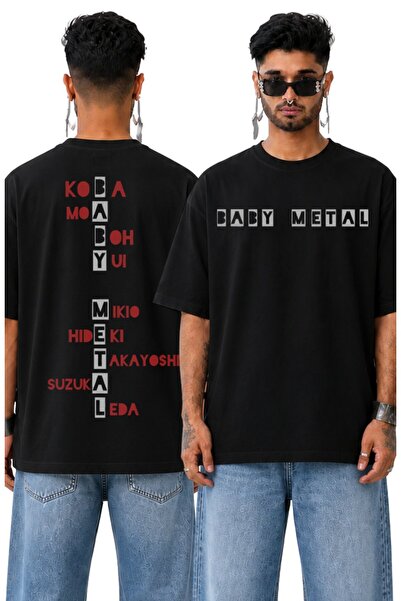 Fuddy Moda Tricou unisex cu imprimeu pe spate cu numele membrelor Babymetal, ...