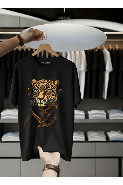 İnazuma Outdoors Unisex velika pamučna majica kratkih rukava sa printom, crna...
