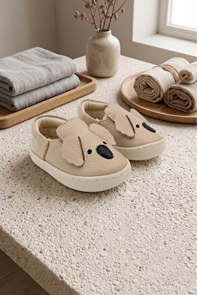 Beybium Genuine Leather First Step Shoes Mink Koala Themed