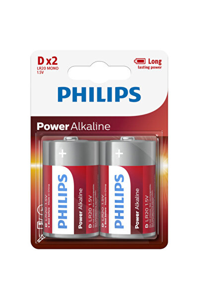 Philips LR20P2B/GRS Αλκαλικές μπαταρίες υψηλής απόδοσης 2 τμχ D