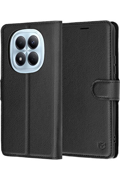 Techsuit Θήκη Folio Δερμάτινη / Σιλικόνης Μαύρη (Redmi Note 15 Pro 4G)