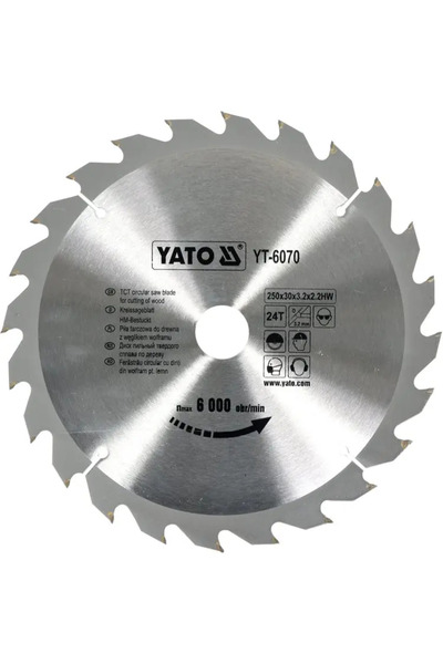 yato YT-6070 Circular Saw Blade for Wood 250 x 24 x 30 mm