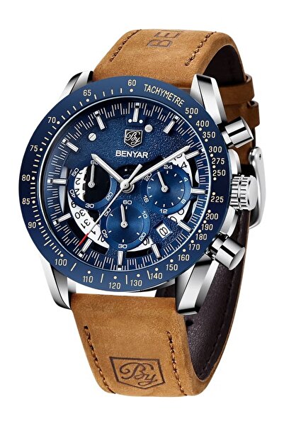 Benyar Watches for Men Luxury Quartz Water Resistant Watch Men's Chronograph ...