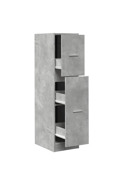 vidaxl Pharmacy cabinet, concrete gray, 30x41x118 cm, processed wood