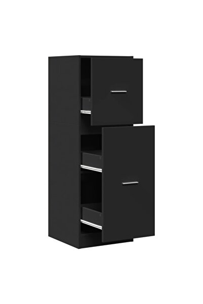 vidaxl Pharmacy cabinet, black, 40x41x118 cm, processed wood
