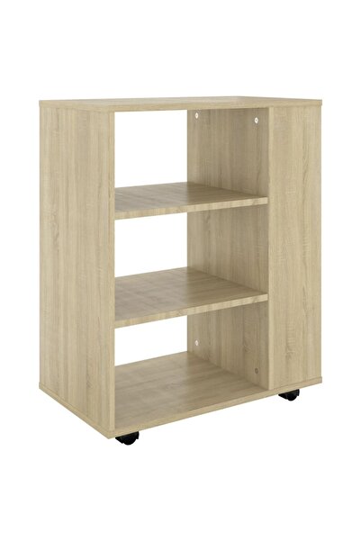 vidaxl Dulap cu roți, stejar sonoma, 60x35x75 cm, lemn prelucrat
