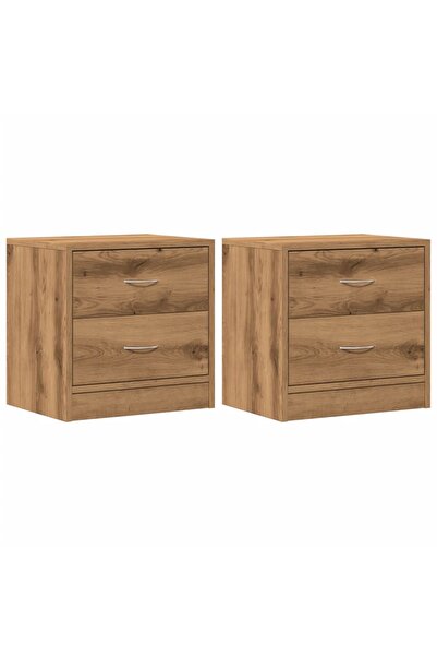 vidaxl Noptiere, 2 buc., stejar artizanal, 40x30x40 cm, lemn prelucrat