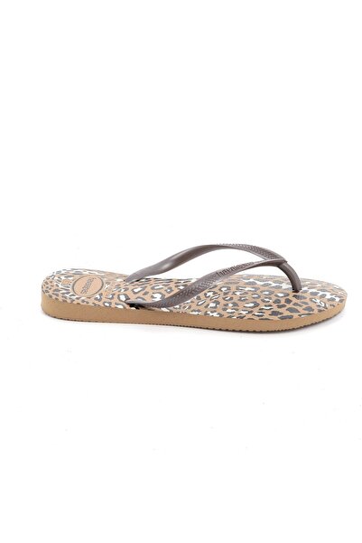 Havaianas Γυναικεία Σαγιονάρα Slim Print Χρώματος Καφέ Animal 4103352-6841