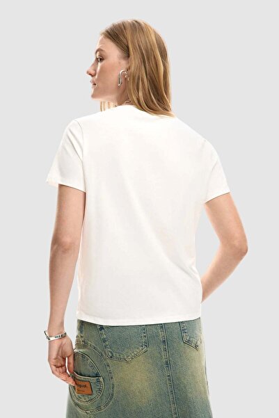 Desigual Tricou de damă cu imprimeu artistic figurativ alb