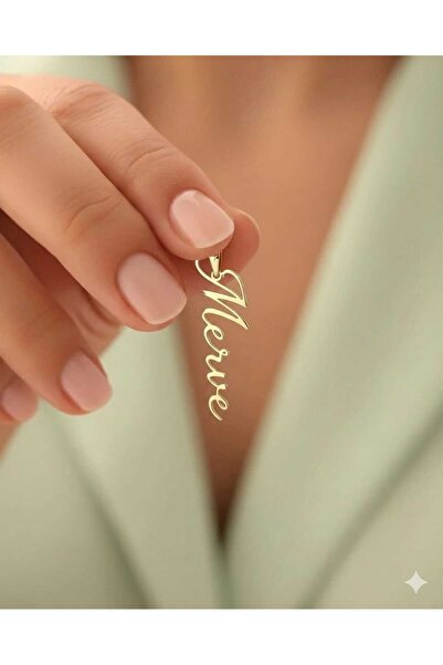 Papatya Silver 925 Ayar Gümüş Kişiye Özel İsimli İmza Kolye Ucu.rose.gold.rod...