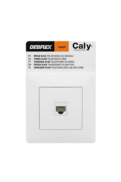 DEBFLEX Caly RJ45 Υποδοχή Διαδικτύου/Τηλεφώνου, ΛΕΥΚΟ, Εντοιχιζόμενο