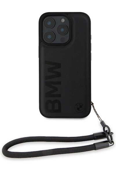 BMW Δερμάτινη Θήκη με Λουράκι Υπογραφής για iPhone 16 Pro Μαύρο Κωδικός: BMHC...