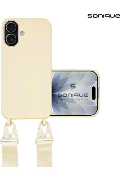 Other Θήκη Σιλικόνης με Λουράκι Μεταφοράς Sonique για Apple iPhone 17 Μπεζ