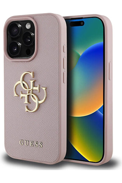 Guess Δερμάτινη Πίσω Θήκη PU με Υφή Ροζ (iPhone 15 Pro Max) Κωδικός: GUHCP15X...