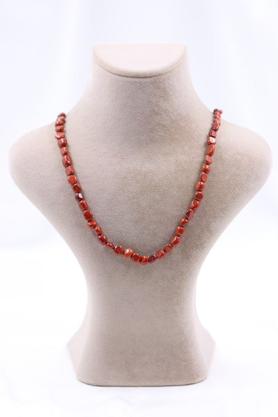 SAURACHI Red Jasper Japsis Stone Amorphous Cut Pendant Natural Stone String