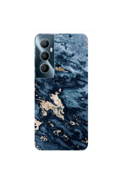 Other Realme C65 Marble Blue Gold Transparent Silicone TPU Θήκη