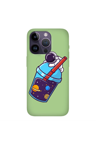 Other Apple iPhone 14 Pro Max Longing in space Light Green Colored Silicone T...