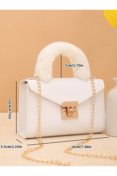 Generic Soft Faux Fur Chain Shoulder Bag Autumn Winter Fashion Furry Material...