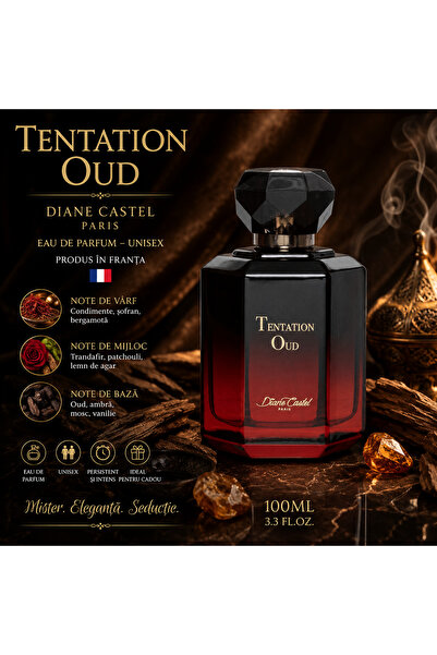 Diane Castel Unisex Άρωμα Tentation Oud 100ML, Κομψό Eau de Parfum με ανατολί...