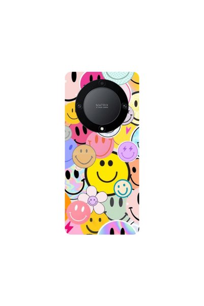Other Honor Magic5 Lite 5G Smiley Stickers Transparent Silicone TPU Θήκη