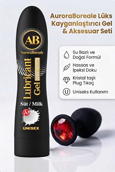 AuroraBoreale Büyük Boy 125 ML Premium Süt Aromalı Kayganlaştırıcı Jel Kırmız...