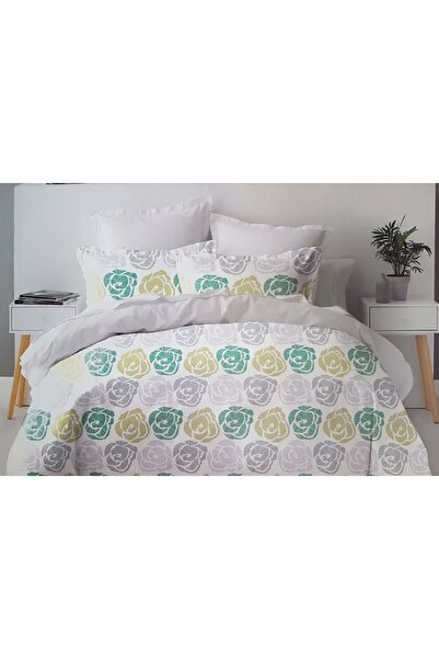 MILANO COLLECTION Double Bed Linen Top Bottom Set 100% Cotton 51209 C4 Green/...