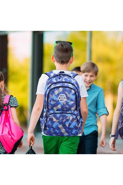 HI-FINE Toddler School Backpack for Kids and Adults, Travel Laptop Backpack with Lunch Tote Bag & Pencil Case, Casual Daypack for School Hiking Business (Blue3)