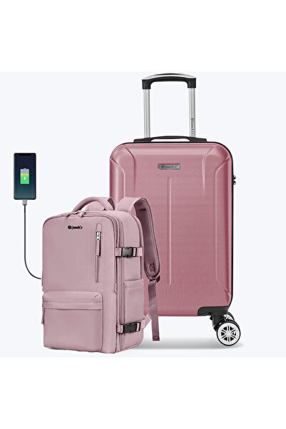 Quasar & Co. Set troler cabina si rucsac,55x35x20cm/43x30x20cm,bagaj de mana,...