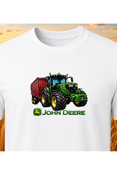 ONUR KANGAL John Deere Tractor Printed Crew Neck T-Shirt -Tm2080