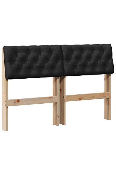vidaxl Tăblie tapițată Negru 120 cm Lemn de pin masiv