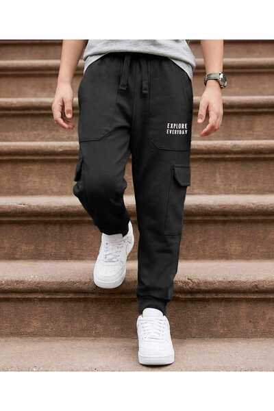 Pine kids Knit Full Length Lounge Pant with Pockets and Explore Everyday Prin...