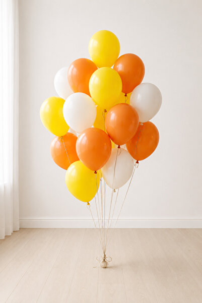 Balonsan Orange White Yellow Balloon Bundle 20 Pieces