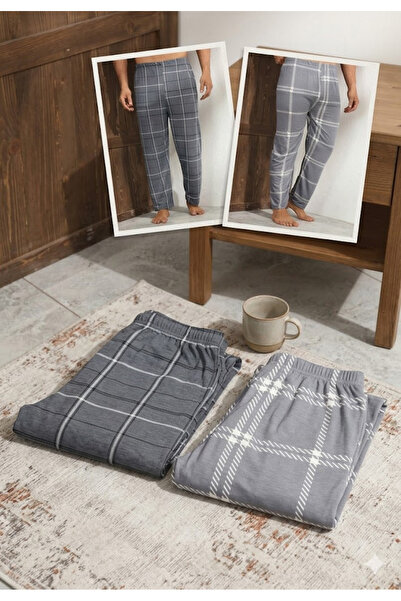 Serena Pantaloni de pijama barbat big size 2 piese/set - multicolor