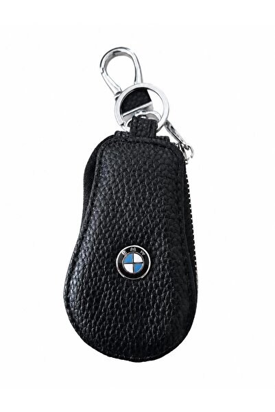 OEM BMW Premium Eco- Leather Car Key Case – Elegant Case with Metal Ring, Black