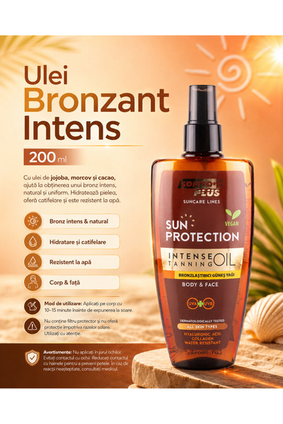 Softto Plus Ulei Bronzant Pentru Soare 200 ml
