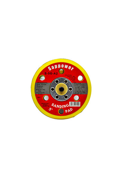 VOLKER Sappower 5″ (125 mm) 6 Delikli Profesyonel Havalı Zımpara Tabanı (Cırtlı)